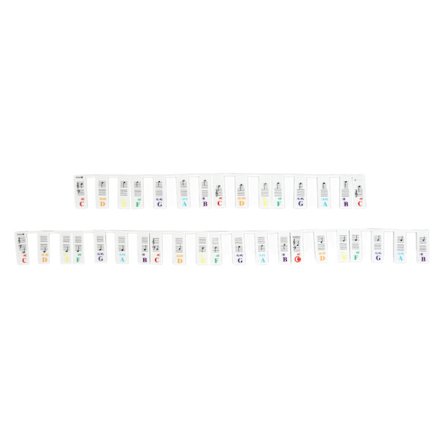 Pianoklaviaturklistremerke 61 taster Etikett Fjernbar Stor Notat Bokstav Silikon for Elektronisk Piano