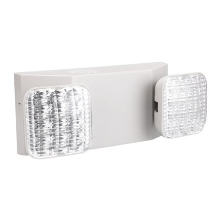 En Nødlys med 2 LED 3W Lamper, Kvadratisk, Elfenbenshvid, Udgangsevakueringslys