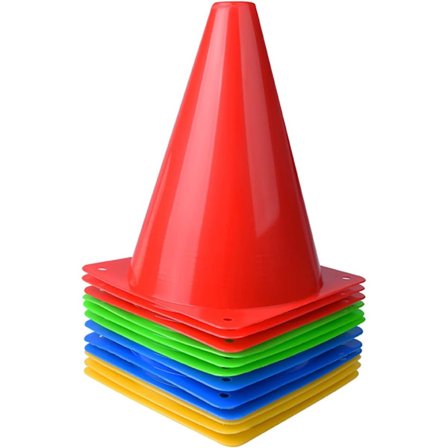 Sportsmarkeringsfodboldkegler, hver gruppe med 12, 7 ", Sportskegler Rummarkeringskegler, Fodboldtræningskegler, Bruges til sport