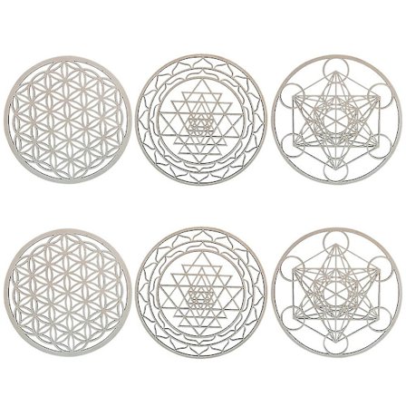 6 kpl/setti Pyhän Geometrian Seinätaidetta Puusta, Pyhä Geometria Taide, Veistos, Seinäkoriste