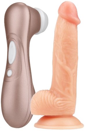 Satisfyer Pro 2 + Ultra Soft Dildo 20 cm