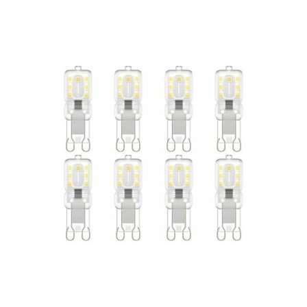 IJYHSB BETT G9 LED-lampa, G9 LED 220V Naturligt vitt 3000K 3W Halogen motsvarande 30W Halogenljus 8-pack DOPA
