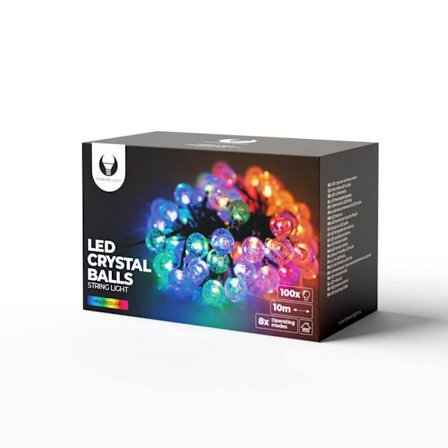 10m Dekorativa 100 Kristallkulor String LED multicolor FOREVER