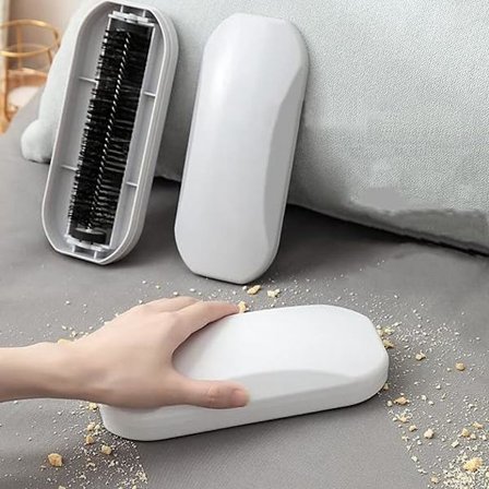 Manuel rullende statisk børste støvsuger til tøj kæledyr hår fjernelse sofa tæppe gulv rengøring, støvfjernelse let at rengøre multifunktionel (hvid) 