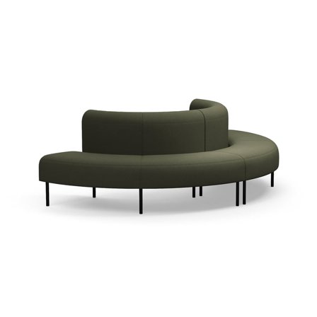 Sofa VARIETY, halvsirkel, utover, stoff Blues CSII, olivengrønn