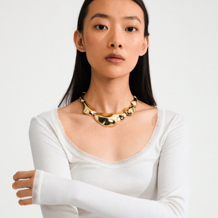 Free Statement Necklace Gold-P
