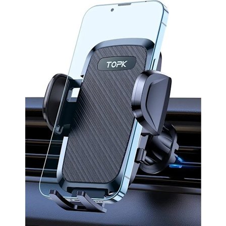 Mobiltelefonholder til bil, med krokfeste, 360° roterende mobiltelefonholder