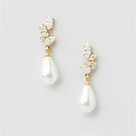 Ariel Bling Pearl Studs - 24K GULLBELAGT STERLINGSØLV