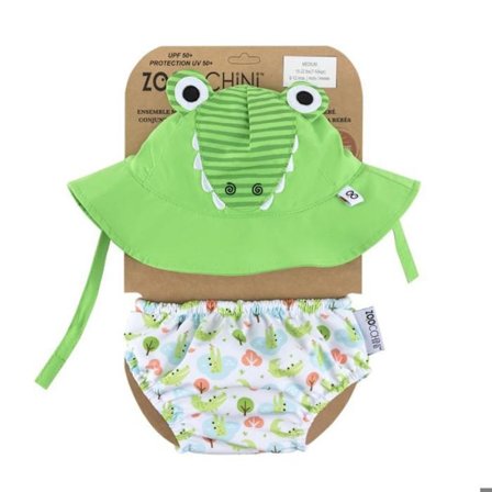 Zoocchini - Krokotiilimaillot ja hattu (12-24kk) - ELEMENTS FOR KIDS