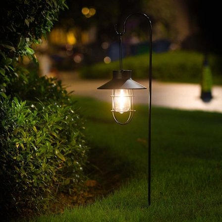 Black Solar Lantern Outdoor Solar Lights Hanging Waterproof for Wall Yard Garden Patio Fence Decoration