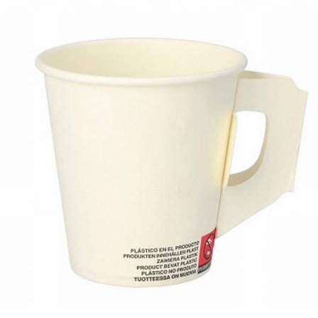 PAPSTAR Pappersbägare handtag 18cl vit 80/fp - Lyreco - Kök och servering - Engångsartiklar - Pappersbägare