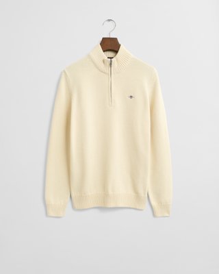 GANT - Bomullsgenser med half-zip til ungdom cream