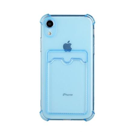 Iphone Xr Stöttåligt Skal Med Korthållare - Blå Blå