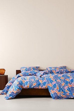 Jotex - Påslakanset Enkelsäng Ekologisk Blå FLORIAN - Köp Enkelsäng hos Jotex