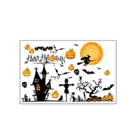 Halloween Fönster Klistermärken Självhäftande pumpa Tapeter Halloween Party Hem c