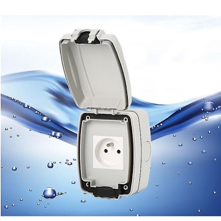 Ip66 Vanntett Utendørs Stikkontakt, Støvtett Veggkontakt, Hage Veggkontakt For Innendørs Og Utendørs (Enkel Stikkontakt)