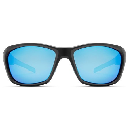 Gafas de sol deportivas negras con lentes azules polarizadas para hombres - Gafas de sol deportivas