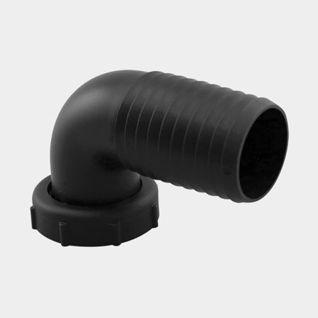 Anschlussnippel für Tanks Nuova Rade, 90°, 1 1/2", Ø38 mm, schwarz, Kunststoff, Einlass - Boot