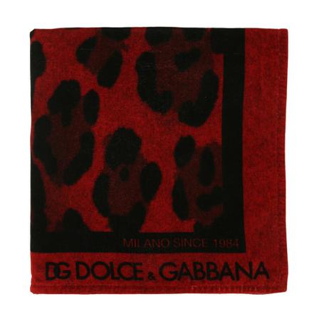 Dolce & Gabbana, Cotton Beach Towel With Leopard Print Bruin, Heren, Maat:ONE Size,Katoen