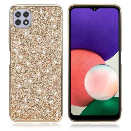 Glitter Samsung Galaxy A22 5G Etui - Guld Gold
