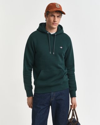 GANT - Hettegenser med liten logo til herre tartan green
