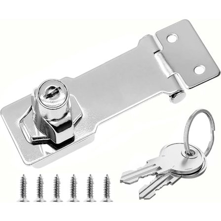 Hasp hänglås, låda lås, skåp skåp nyckellås, hasp lås, hänglås spänne (2,5 tum)