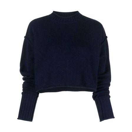 Sportmax, Round-neck Knitwear Blauw, Dames, Maat:S