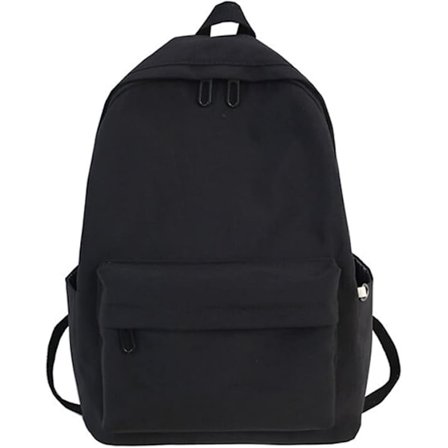 Nylon ensfarget ryggsekk, trendy skolesekk, enkel reiseveske, egnet for tenåringer til å gå på skolen, oppbevare bøker, iPad og andre gjenstander (
