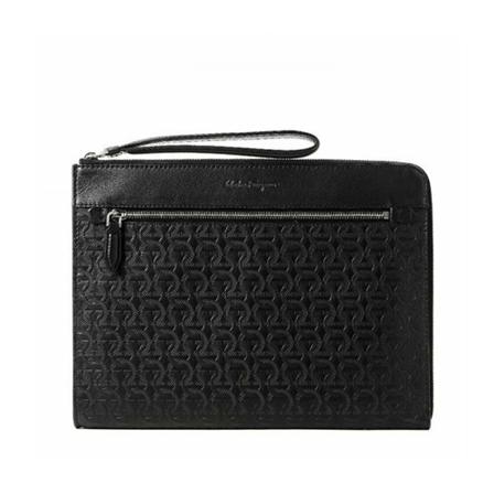 Salvatore Ferragamo, Clutches Zwart, Heren, Maat:ONE Size