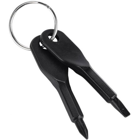 Mini Skruvmejsel Nyckelring Set, Portabelt Rostfritt Stål Platt Huvud och Krysskruvmejsel Set Verktyg EDC Verktyg