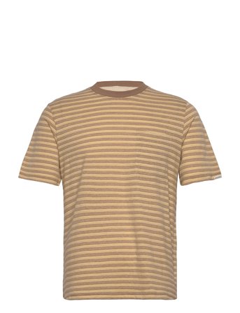 Akkikki Cot/Linen Stripe Tee Beige Anerkjendt