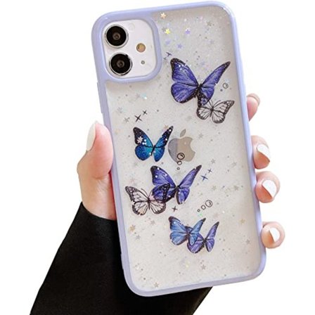 Kompatibel med iPhone 12-fodral, iPhone 12 Pro-fodral, Butterf