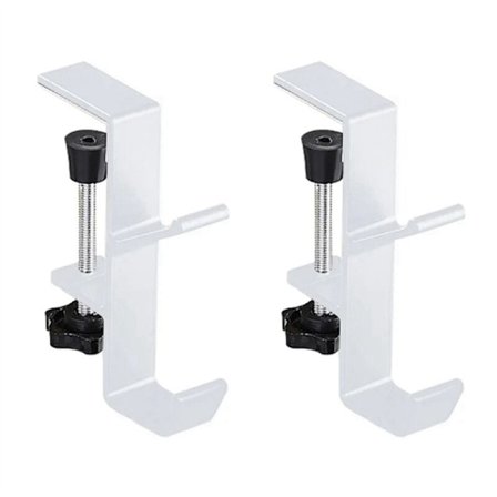 Punch-fri Hængebøjle til Taske, Bord Side Krog, Vægophængte Stativer, Multifunktionel Klæde Frakke Nøgleholder, Badeværelse Hvid