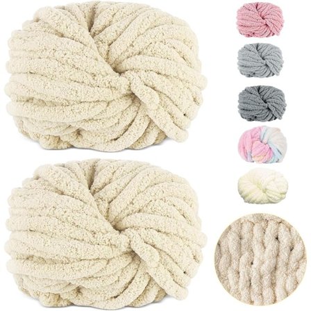 500g (250gx2) Paksu Lankapallo n. 54m Chenille Paksu Turkislanka Pehmeä Villa Paksu Lanka Pehmeä Neulelanka Virkattuihin Peittoihin Huiveihin 