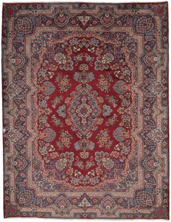 Yazd Rug Oriental Dark Red/Black Large (Wool, Persia)