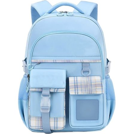 Skoltaske til piger, Kawaii børne-rygsæk med rum, Sød skoletaske til folkeskolen 15,6 tommer, Folkeskolebørn og teenagepiger