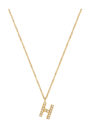 Mockberg Petite Stone Letter H Gold Necklace Smycken & klockor Dam Guld ONESIZE