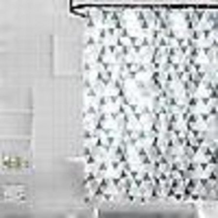 Purjerenkaat suihkuverhoon, 180 L x 180 K cm, kylpyverho harmaa kolmiokuvio suihkuverho PEVA suihkuverhokoukut muovia