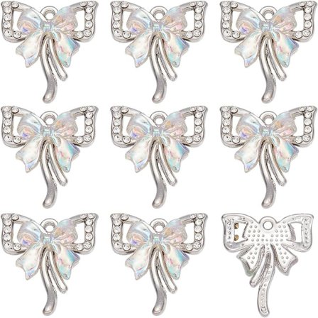 Butterfly Charms Micro Pave Rhinestone Charm Kristallglaspärla
