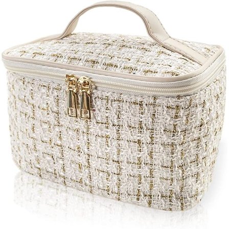 Vandtæt makeuptaske, bomulds toilettaske, stor toilettaske, sød makeuptaske, vasketøjstaske til kvinder og piger