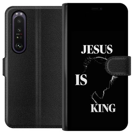 Yhteensopiva Lompakkokotelo Sony Xperia 1 III Värikkäitä kawaii-hahmoja pinottuna pystysuunnassa violetilla taustalla, pehmeillä muodoilla ja leikkisä