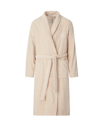 Lexington Unisex hotel velour robe, beige
