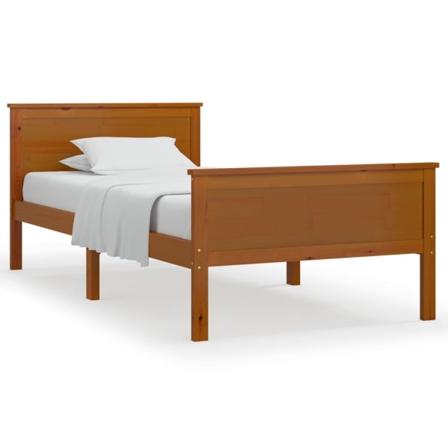 Vidaxl Sängram Honungsbrun Massiv Furu 90x200 Cm Brun