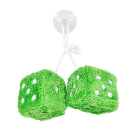 Bilhengende Fuzzy Terninger 6 Cm Bilspeil Grønn (FMY)