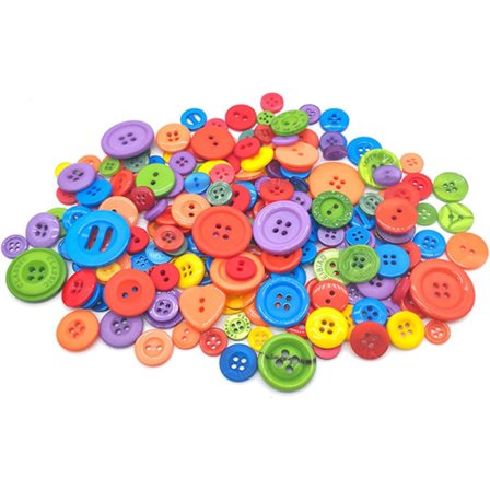 1000 stk. Assorterte knapper for håndverk, harpiksknapper for sying, håndverksknapper for dekor - Blandede farger Assorterte størrelser Knapper for 