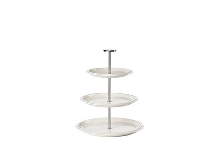 ZONE DENMARK Serveringsfat tre etasjer Eau 24cm Offwhite Porselen