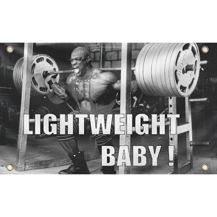 Ronnie Coleman Kevyt Lippu Inspiroi treeniäsi tällä lipulla - Pysy motivoituneena hienolla motivaatiotaiteella - Kuntosalin seinäkoriste Yksi kappale 