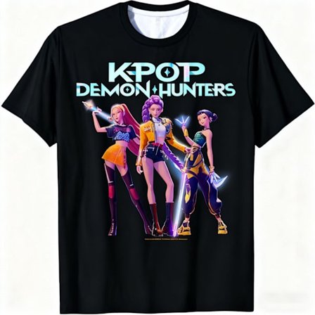 Uusi Huntrix Heroic Poses Group Shot T-paita lyhythihaisella painatuksella