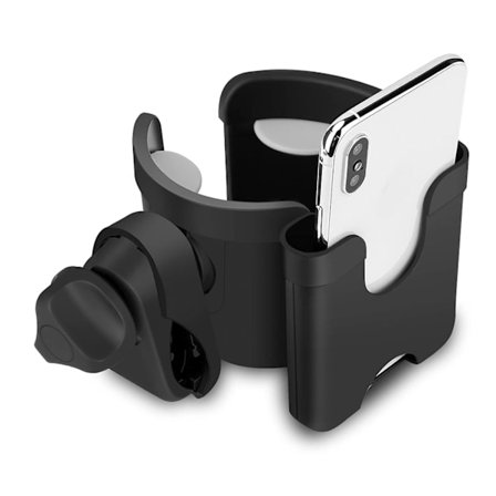 Beverage Buddy för Babyutrustning, Cykel, Rollator, Universal Dryckeshållare, Mobil Gadget-ficka, 360° Roterande Kopphållare för Barnvagnar, Cyklar