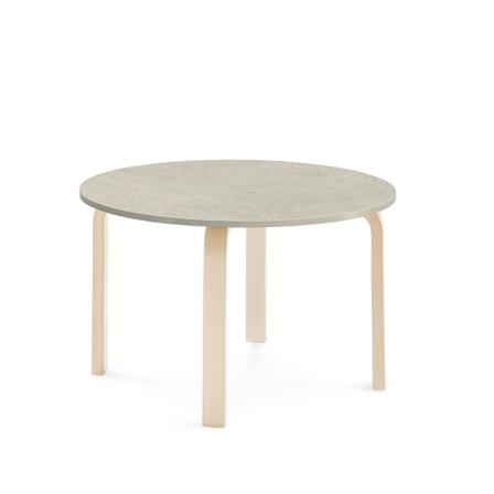 Tisch ELTON, Ø 900x530 mm, Linoleum grau, Birke